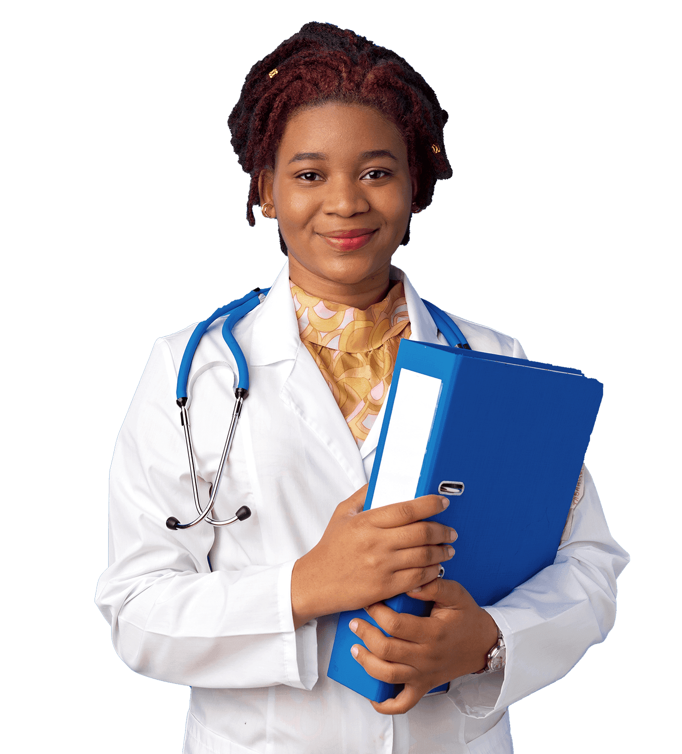 Médecin Mobateli avec dossier patient